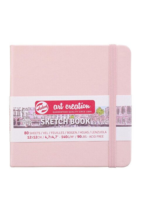 Talens Art Creation Sketch Book 12x12cm 140gr 80yp Sert Kapak Eskiz Defteri Pembe/ Rt9314014m