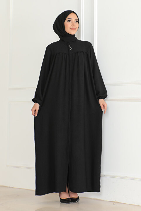 OKTAYUSTA COLLECTİON Robalı Mevlana Kesim Günlük Siyah Ferace