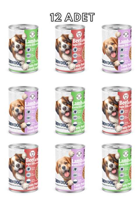 Snow Dog Premium Kıyılmış Karışık Köpek Konservesi 12 Adet*400 G