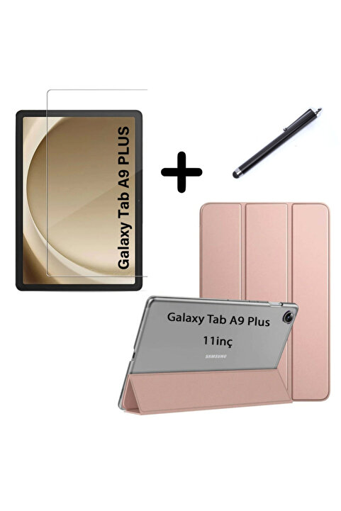 UnDePlus Galaxy Tab A11 Plus / A9 Plus 11inç Kılıf Set Pu Deri Smart Tablet Kilifi Ekran Koruyucu Kalem
