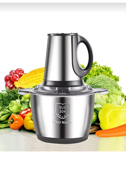 çaymekani Elektrikli Paslanmaz Çelik Kollu 3 Litre Et Kıyma Makinesi Sebze Meyve Doğrayıcı Rondo Blender