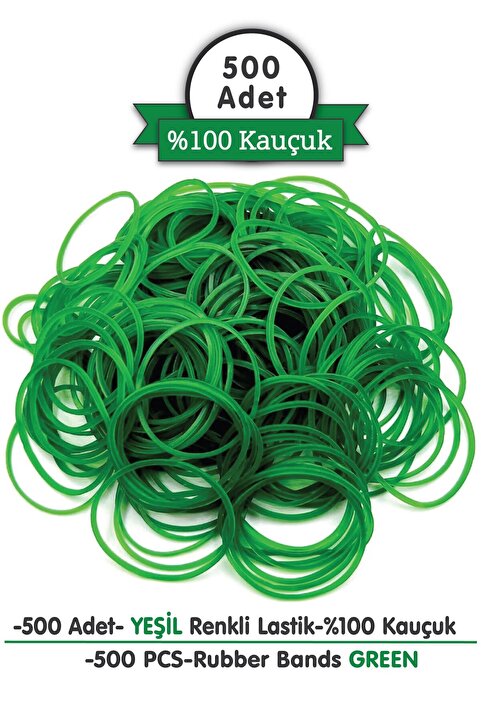 PackMai Ambalaj-paket Lastiği Yeşil Renk (500 ADET) %100 Kauçuk | 100 gr (OKUL-KIRTASİYE-AMBALAJ-PAKETLEME)