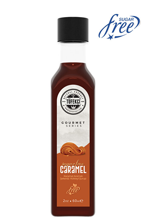 By Tüfekçi Şekersiz Karamel Aromalı Kahve Şurubu 60 ml | Sugar Free | 0 Kalori | Yüksek Aroma |