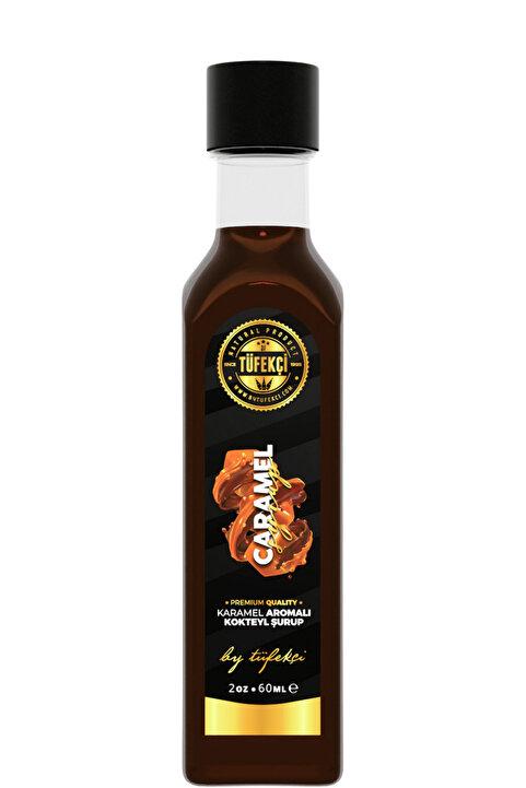By Tüfekçi Gourmet Series Karamel (Caramel) Aromalı Kokteyl, Tatlı ve Kahve Şurubu 60 ml | Pancar Şekerli | Yoğun Aromalı | Yeni Formül