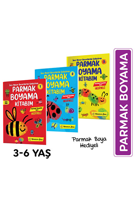 yükselen zeka Parmak Boyama Kitabım Seti 3-6 Yaş