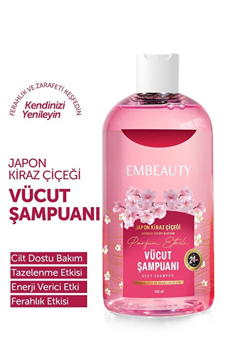 Embeauty Arındırıcı Ferahlatıcı Nemlendirici Japon Kiraz Çiçeği Vücut Şampuanı