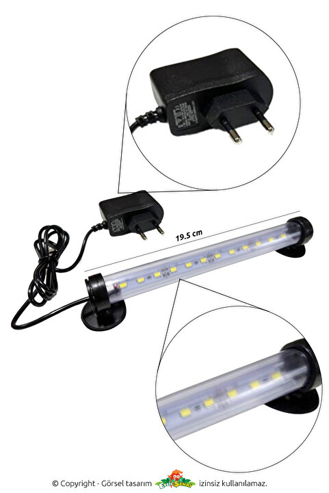 Evcil Şehri Akvaryum Aydınlatma Led Lamba 20 Cm Beyaz 6500k