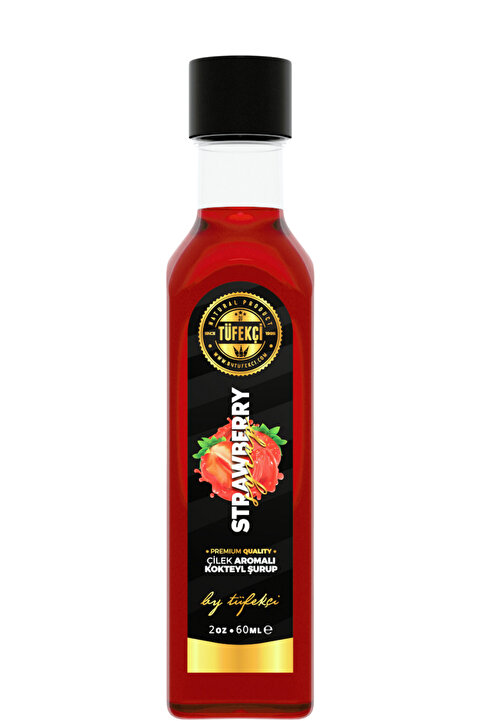 By Tüfekçi Gourmet Series Çilek Aromalı Şurup 60 ml | Gerçek Meyve Lezzeti | Yoğun Aromalı | Yeni Formül