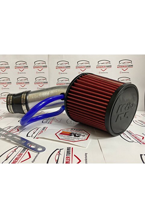 Alperenler Tuning Açık Hava Filtresi Seti 26 cm Gümüş Boru + K&N Filtre
