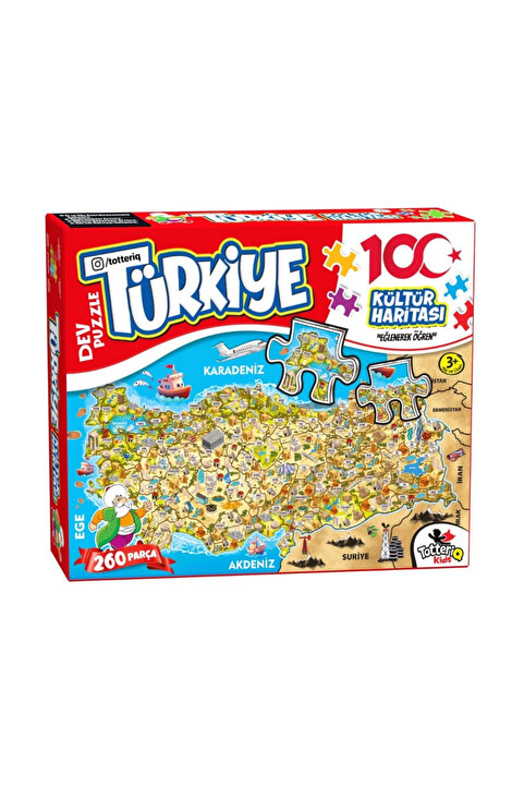 TOTTERİQ Türkiye kültür haritası 100.Yıla özel puzzle 260 parça
