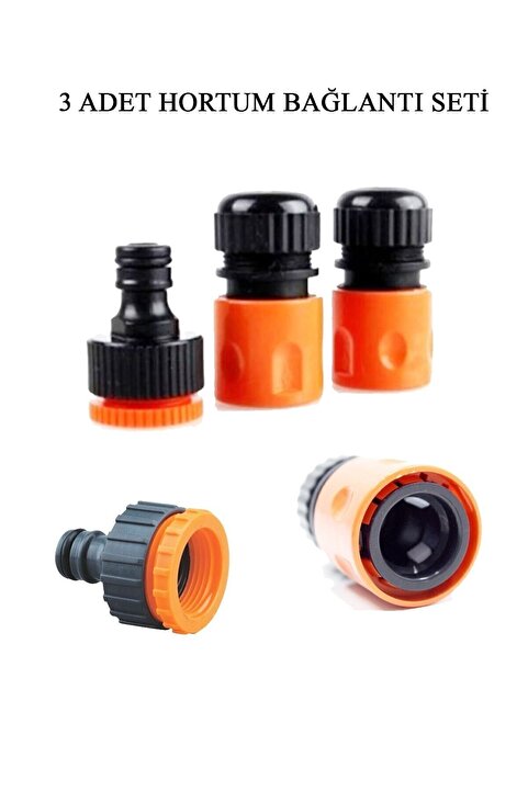 Genel Markalar 1/2" Hortum Musluk Bağlantı Adaptörü (2 Adet) + 1/2 - 3/4" Musluk Adaptörü