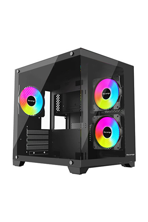 Revenge Nova Siyah Akvaryum 3 Rgb Fanlı Temperli Cam Panel M-atx Gaming Oyuncu Bilgisayar Kasası