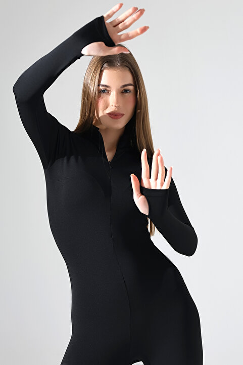 Winmoda34 KADIN FERMUARLI DALGIÇ UZUN TULUM PARMAK GEÇİRME DETAYLI