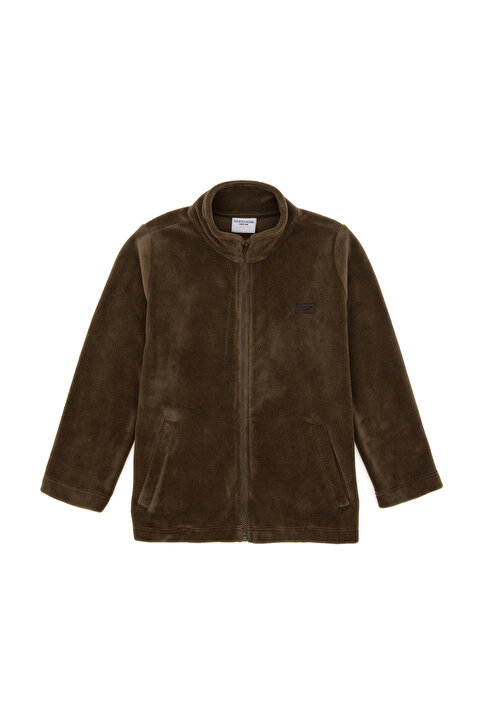 U.S. Polo Assn. Erkek Çocuk Haki Fermuarlı Polar Sweatshirt 50293545-VR027