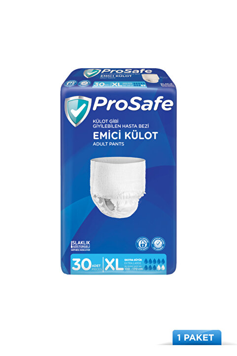 PROSAFE Yetişkin Emici Külot Islaklık Göstergeli Bel Ölçüsü 130-170cm Xlarge 30'lu