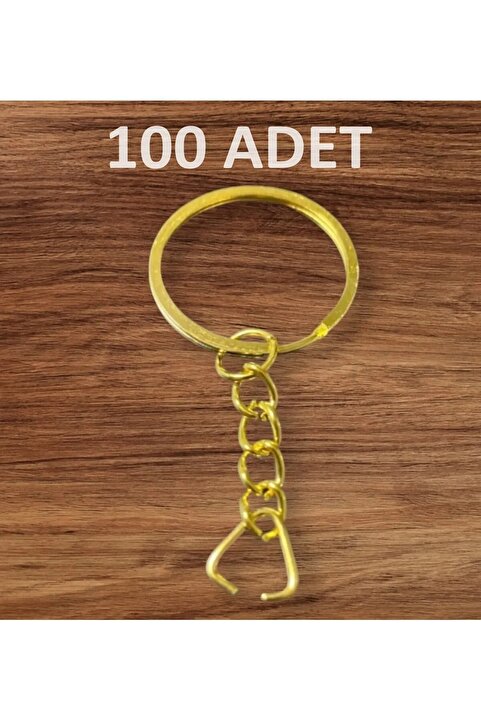 BEİLYS COSMETİCS & ACCESSORY Anahtarlik Halkasi Gold Ezme Anahtarlık Halkası 100 Adet ( Üçgen Uçlu ) 2,5 Cm
