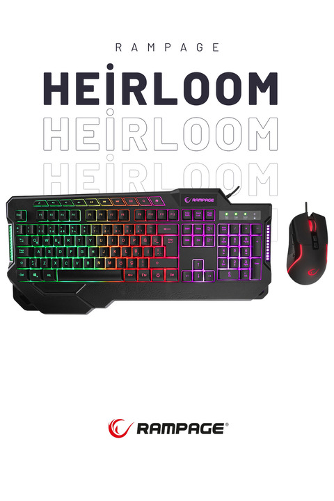 Rampage Km-28 Heirloom Işıklı 7tuş 8000dpı Gaming Klavye Mouse Set Oyuncu Set Oyuncu Klavyesi Oyuncu Mouse
