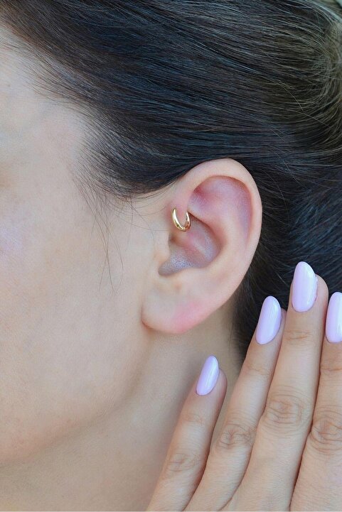 Sacce Scarves&Accessories Gold 6 mm Mini Halka Piercing Forward Helix Tragus Piercing Daith Helix