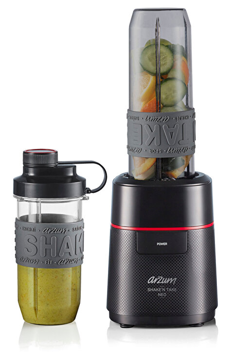 Arzum Shake'N Take Neo Kişisel Blender 570ml ve 400ml Şişe 500W Siyah - AR1147