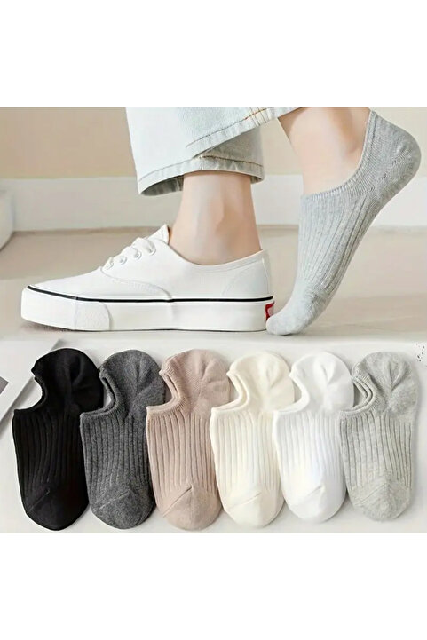 Çorap Bakkalı 5 Çift Ekonomik Unisex Karışık Renk Babet Çorap