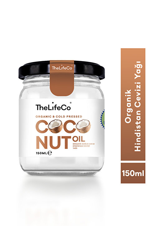TheLifeCo Organik, Soğuk Sıkım Hindistan Cevizi Yağı 150 Ml