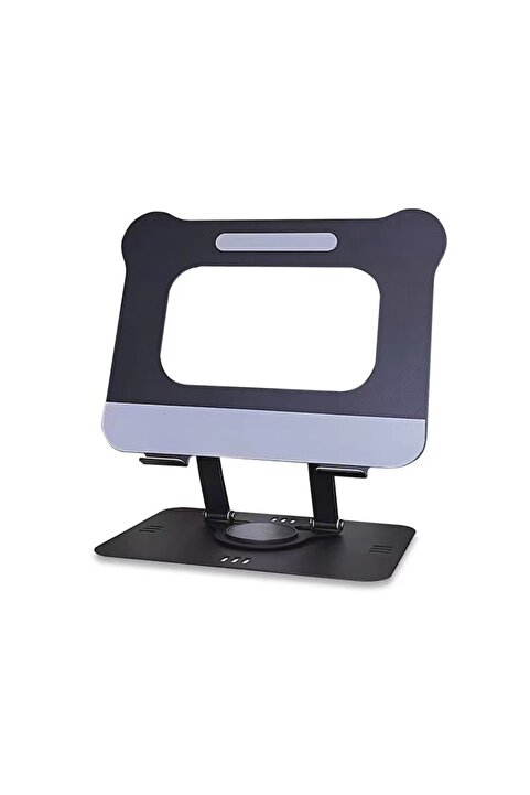 Fibaks Tüm Modellerle Uyumlu Metal Kolay Ayarlanır Katlanabilir Dönebilen Tablet Standı Yükseltici Siyah