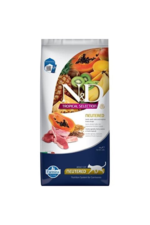 N & D ND KEDİ MAMASI TROPICAL SELECTİON KISIRLAŞTIRILMIŞ KUZULU 10 KG 1 ADET
