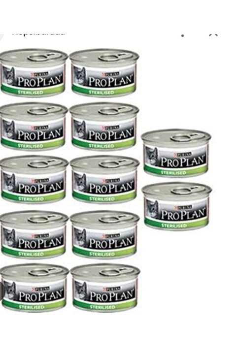 Pro Plan Proplan Sterilised Ton Balıklı Ve Somonlu Kısırlaştırılmış Yetişkin Kedi Maması Konserve 12x85 Gr
