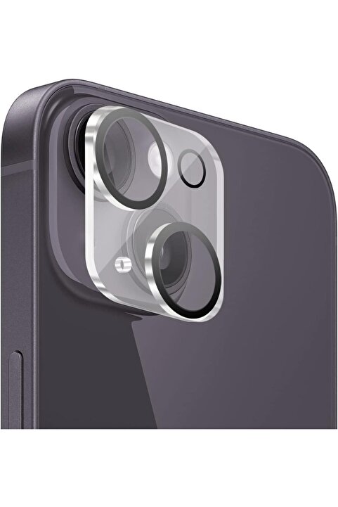 EVAX [Tam Lens] iPhone 14 / 14 Plus Uyumlu Tek Parça Tam Kapatan Kamera Lens ve Yüzey Koruyucu