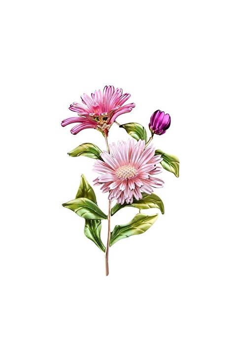 Pelin Aksesuar Pembe Çiçek Broş
