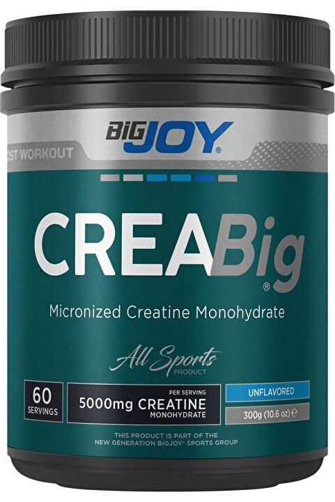 Bigjoy BigJoy Creabig %100 Mikronize Kreatin Monohidrat 200 Mesh Aromasız 300g 60 Servis