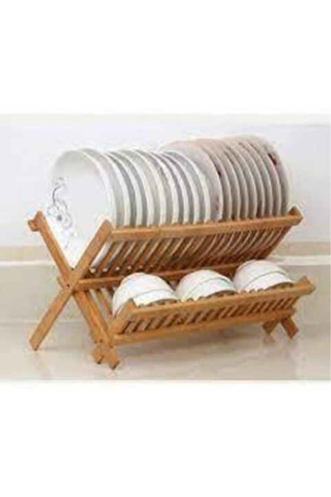 Genel Markalar Bambu Bulaşık Sepeti Bambu Tabaklık Bulaşıklık 42 Cm Bambu Bulaşık Sepeti Bambu Tabaklık koza gift