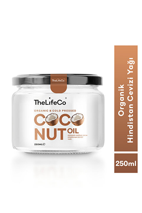 TheLifeCo Organik, Soğuk Sıkım Hindistan Cevizi Yağı 250 Ml
