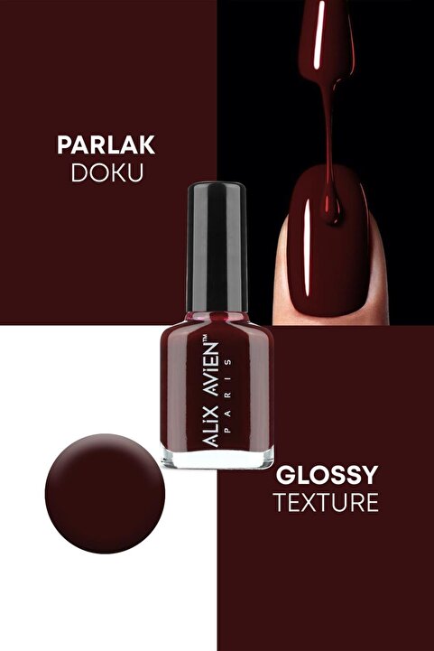 Alix Avien Bordo Oje 22 - Yüksek Pigmentli Uzun Süreli Kalıcılık Hızlı Kuruma - Nail Lacquer 22