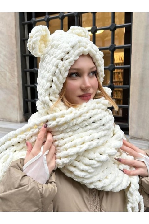eksper hırdavat Puffy Balaklava - Birleşik Atkı Bere-Ayıcık Balaklava