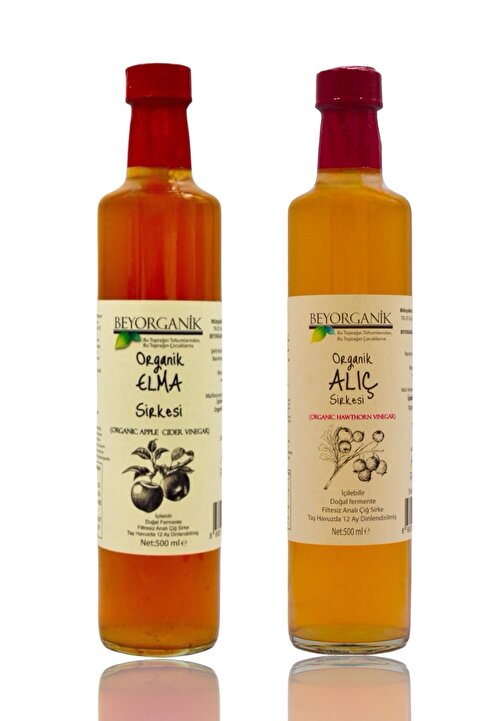 BEYORGANİK Organik Alıç Ve Elma Sirke Seti 2'li 500ml (PESTİSİT ANALİZLİ)