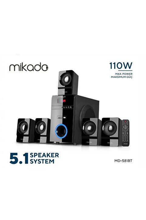 Mikado Md-581bt 5 1 Usb Sd Fm Destekli Multimedia Bluetooth Speaker