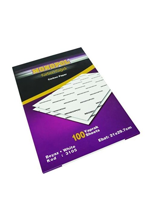 Monopol Karbon Kağıdı A4 210*297 Mm Beyaz Renk 5 Adet BEYAZ