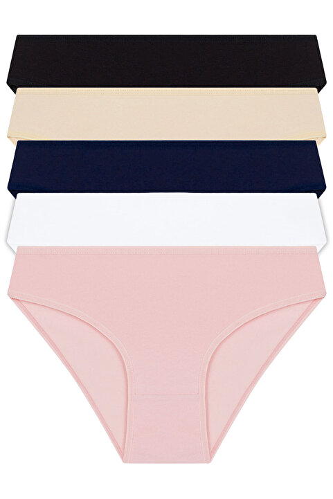 Cottonhill Basic Pamuklu Kadın Bikini Külot 5'li Paket