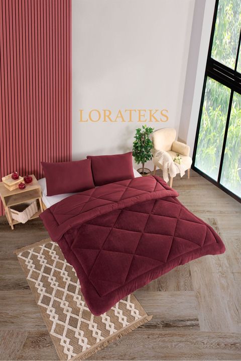 Lorateks Elisa Wellsoft Battal Boy Çift Taraflı Yastık Kılıflı Lüx Yorgan Seti | Yorgan | Uyku Seti | Çeyiz