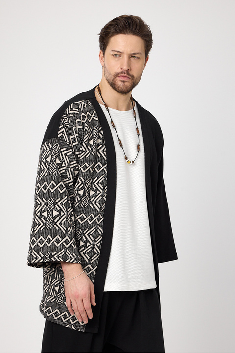 BABBOSS Fakir Kol Etnik Desenli Bohem Kimono