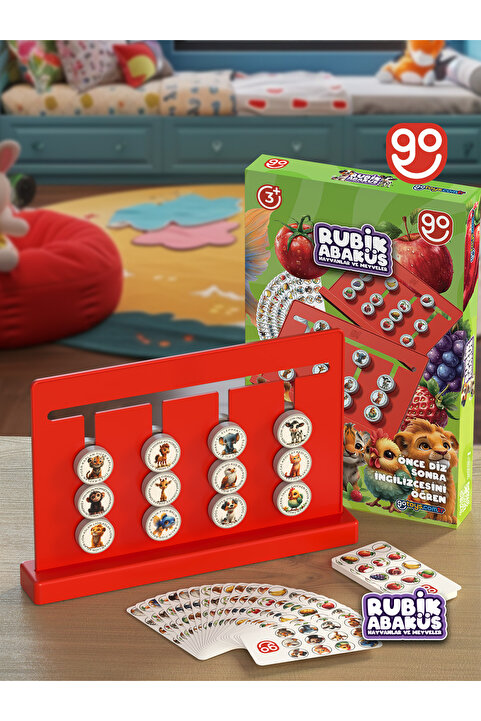 Go Toys Rubik Abaküs Meyveler&Hayvanlar Türkçe ingilizce Montessori Eğitici Oyuncak