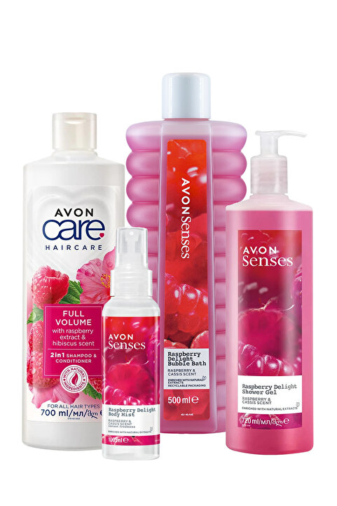 Avon Frambuaz ve Frenk Üzümü Kokulu Banyo Paketi ve Şampuan Seti