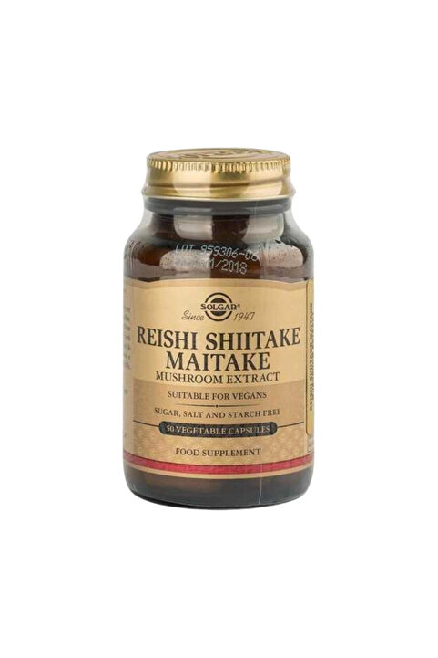 Solgar Reishi Shiitake Maitake Mushroom Extract Reişi Shiitake Maytake Mantar Ekstresi 50 Kapsül