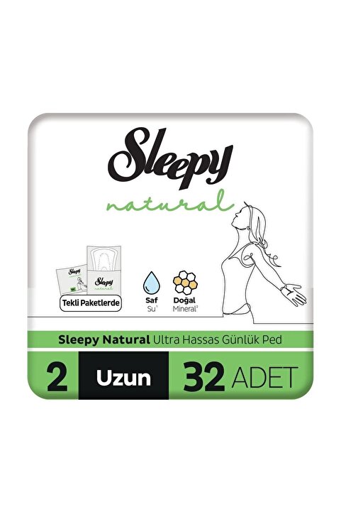 Sleepy Natural Ultra Hassas Günlük Ped Uzun 32 Adet Ped