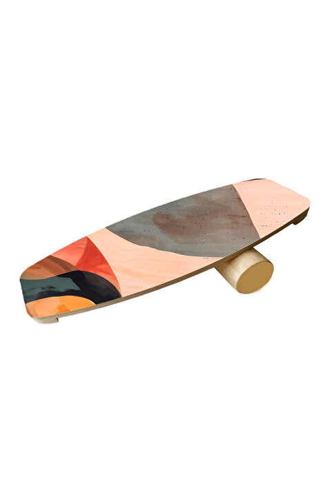 wudie Ahşap Baskılı Denge Tahtası Rocket Balance Board Rocket Gym Board