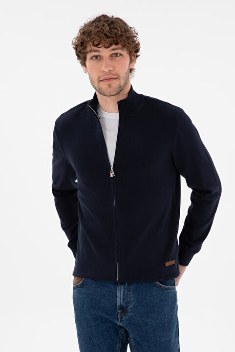 U.S. Polo Assn. Erkek Lacivert Basic Triko Hırka 50298268-VR033