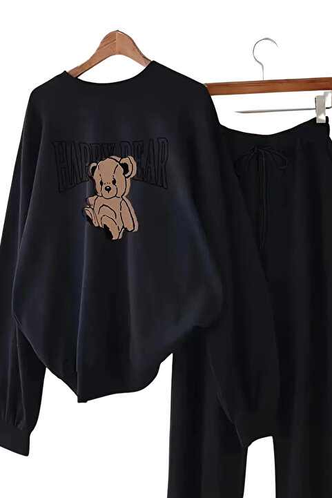 Wish BF Kadın Günlük Spor Takımı - Bisiklet Yaka Sweatshirt ve Pantolon