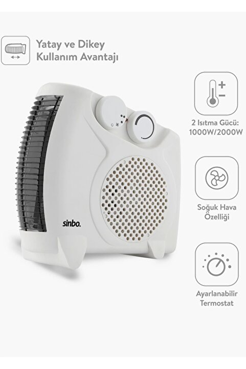 Sinbo Fanlı Isıtıcı 2000w Sıcak - Soğuk ve Yatay - Dikey Kullanıma Uygun SFH-6940