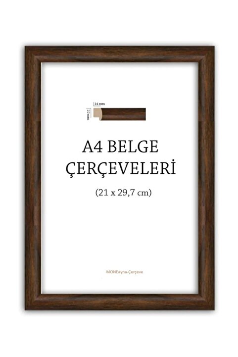 ASEL SANAT A4 ÇERÇEVE - CAM YOK PVC VAR - Diploma Çerçevesi - Belge Ruhsat Serfitika Çerçevesi - 21x30 Çerçeve